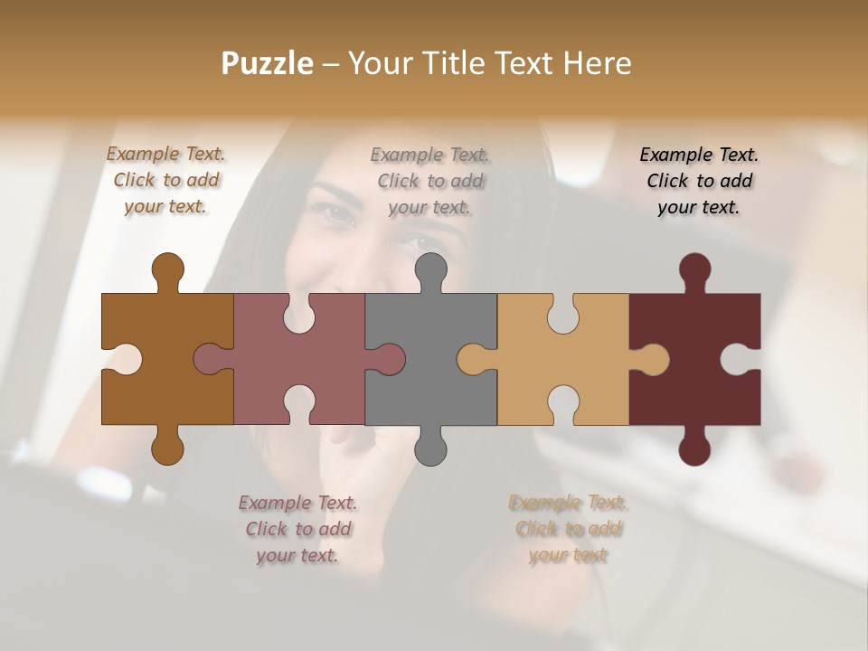 Worker Young Woman Success PowerPoint Template