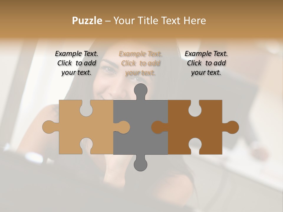 Worker Young Woman Success PowerPoint Template