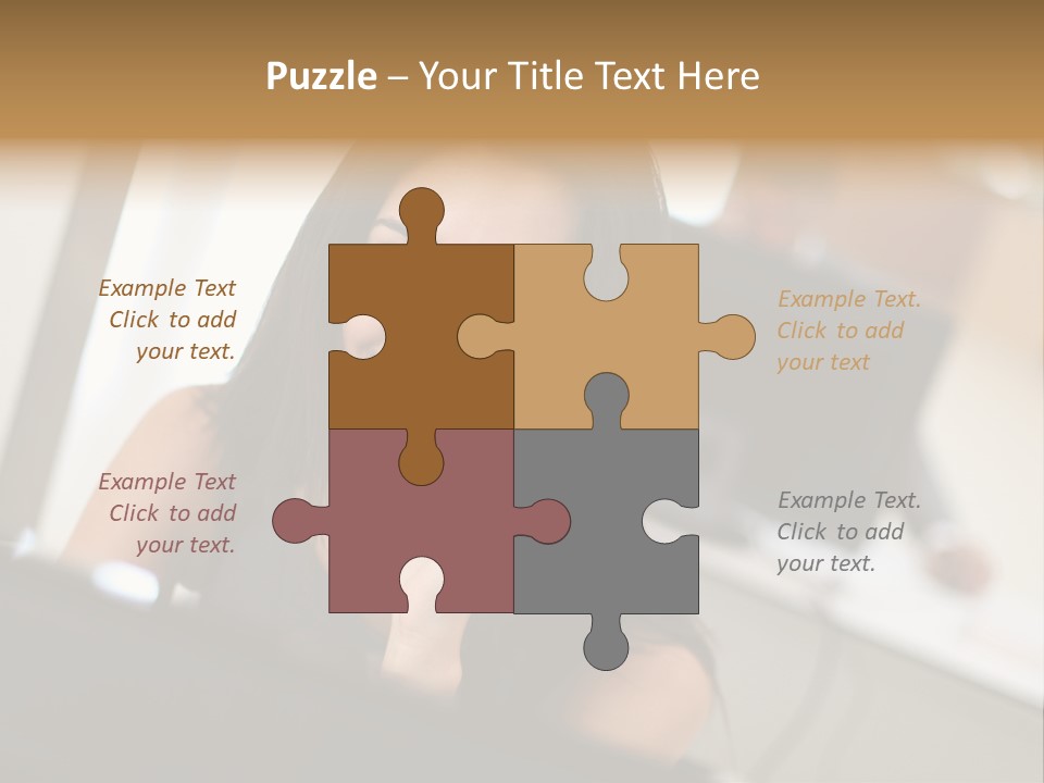 Worker Young Woman Success PowerPoint Template