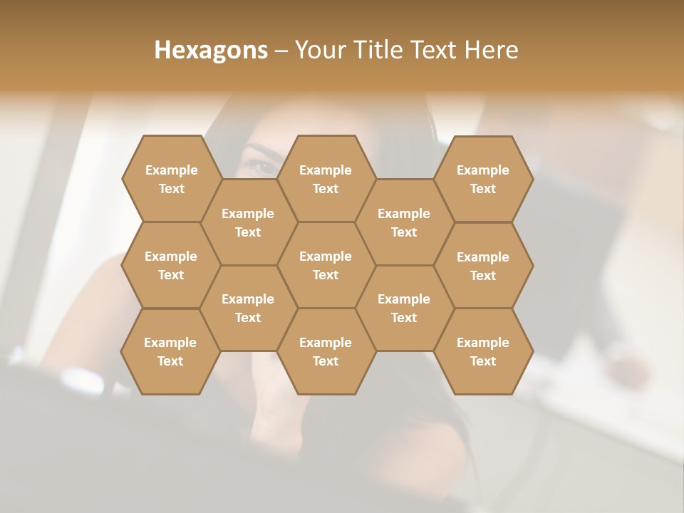 Worker Young Woman Success PowerPoint Template