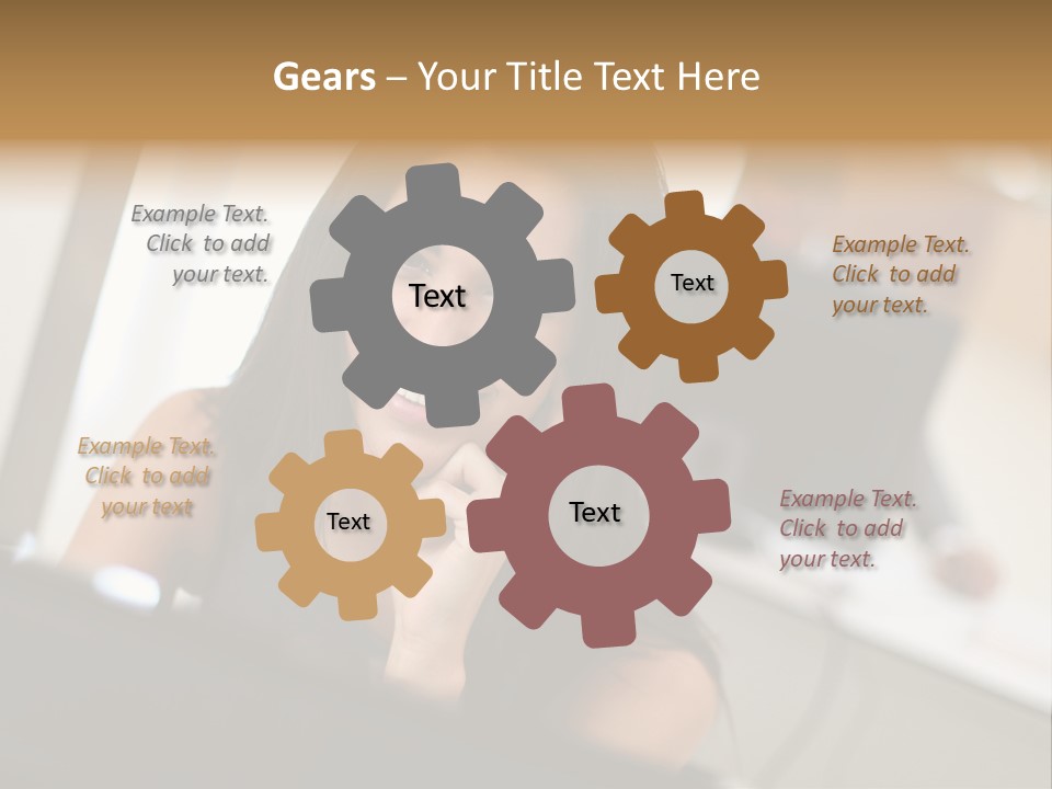 Worker Young Woman Success PowerPoint Template