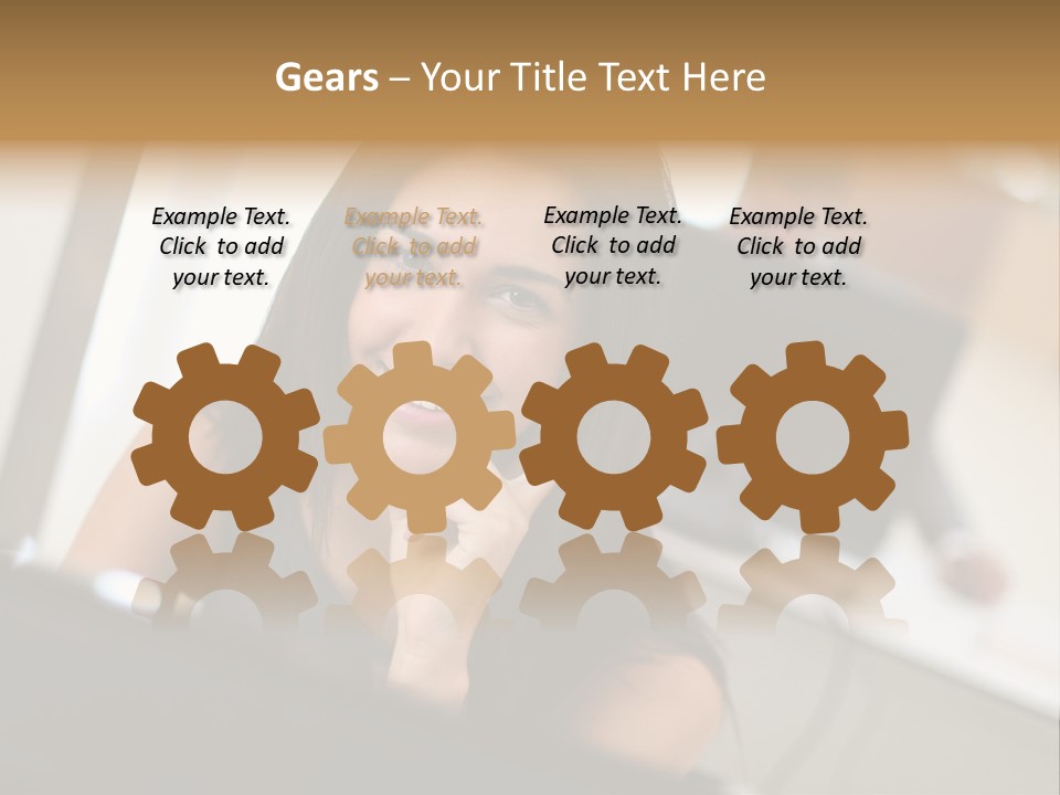 Worker Young Woman Success PowerPoint Template