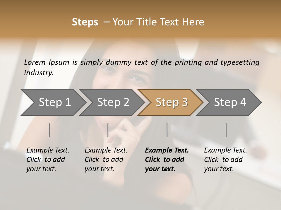 Worker Young Woman Success PowerPoint Template