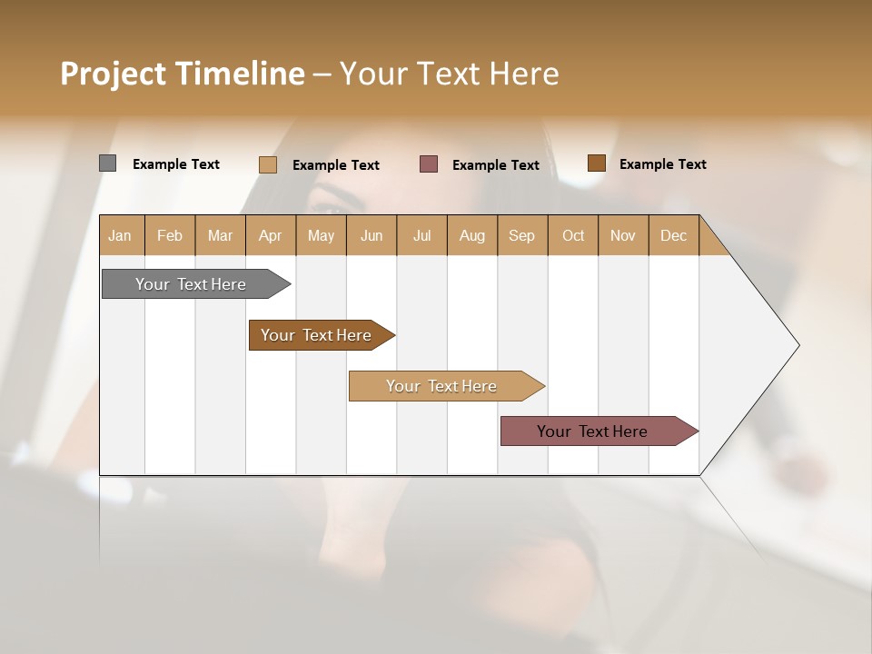 Worker Young Woman Success PowerPoint Template