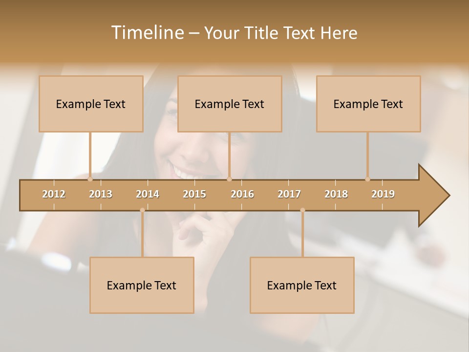 Worker Young Woman Success PowerPoint Template