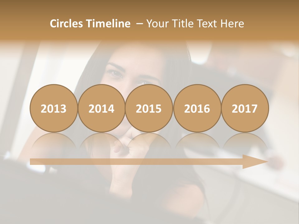 Worker Young Woman Success PowerPoint Template