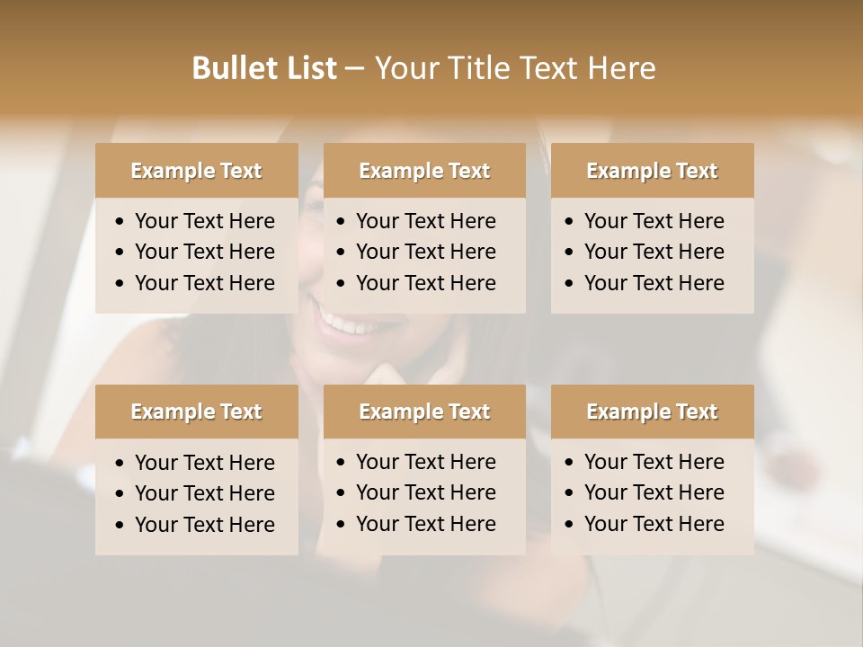 Worker Young Woman Success PowerPoint Template