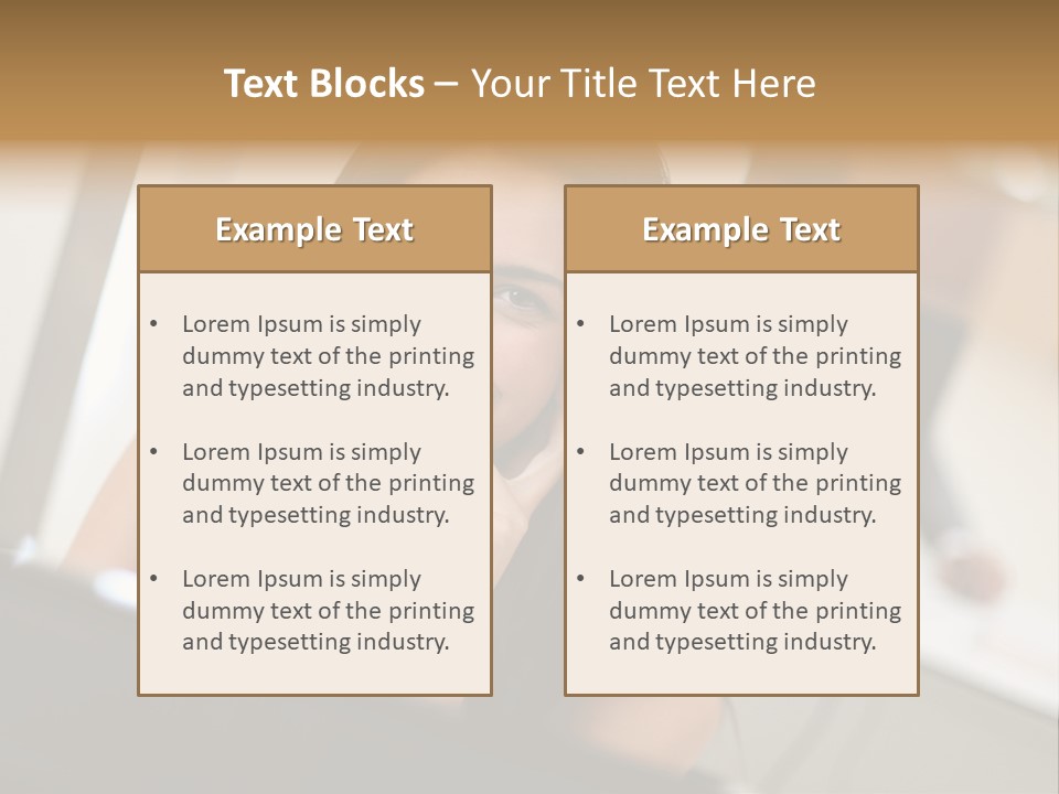 Worker Young Woman Success PowerPoint Template