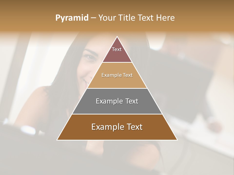 Worker Young Woman Success PowerPoint Template