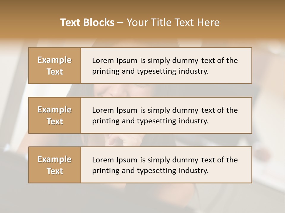 Worker Young Woman Success PowerPoint Template