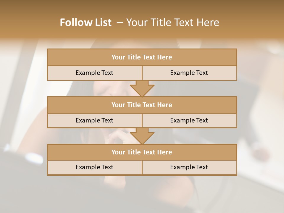 Worker Young Woman Success PowerPoint Template