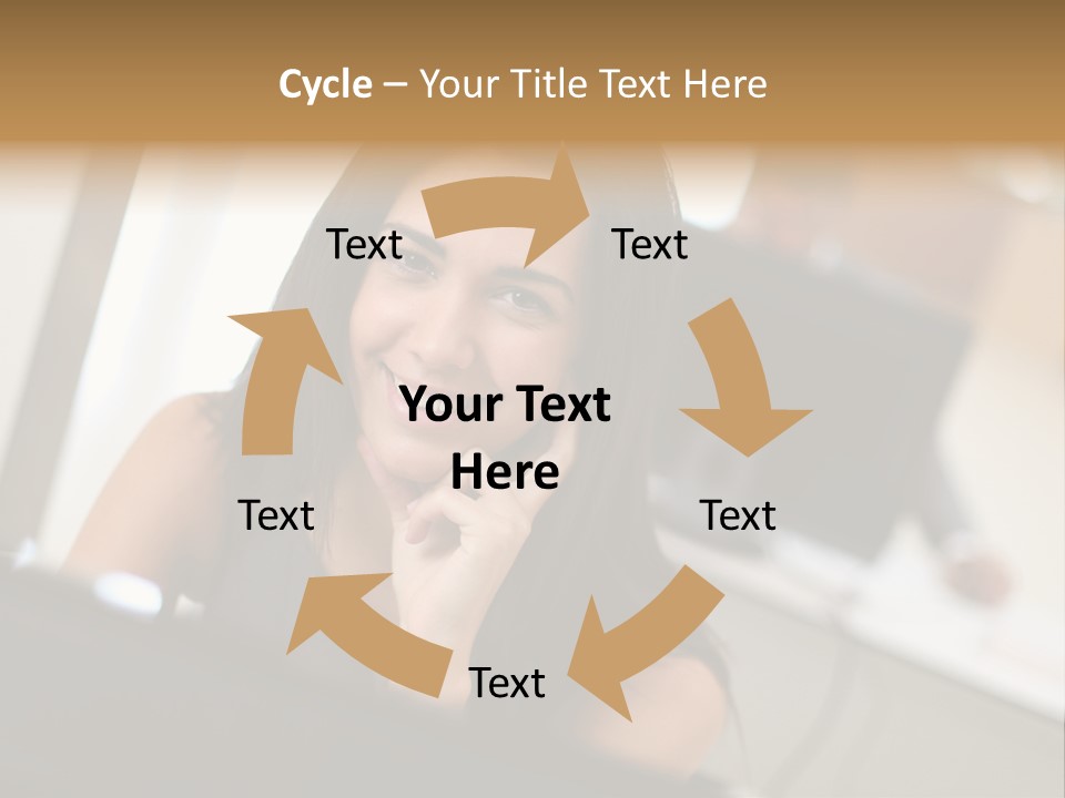 Worker Young Woman Success PowerPoint Template