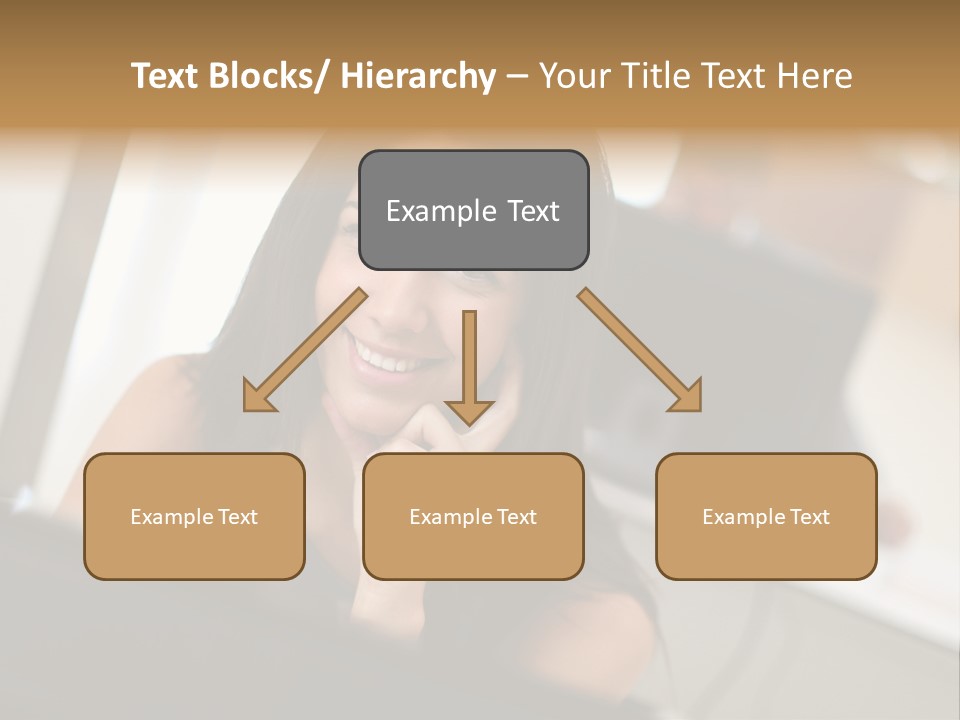 Worker Young Woman Success PowerPoint Template