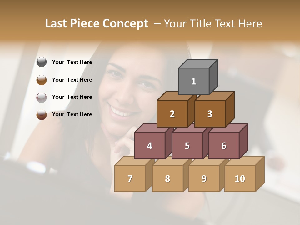 Worker Young Woman Success PowerPoint Template