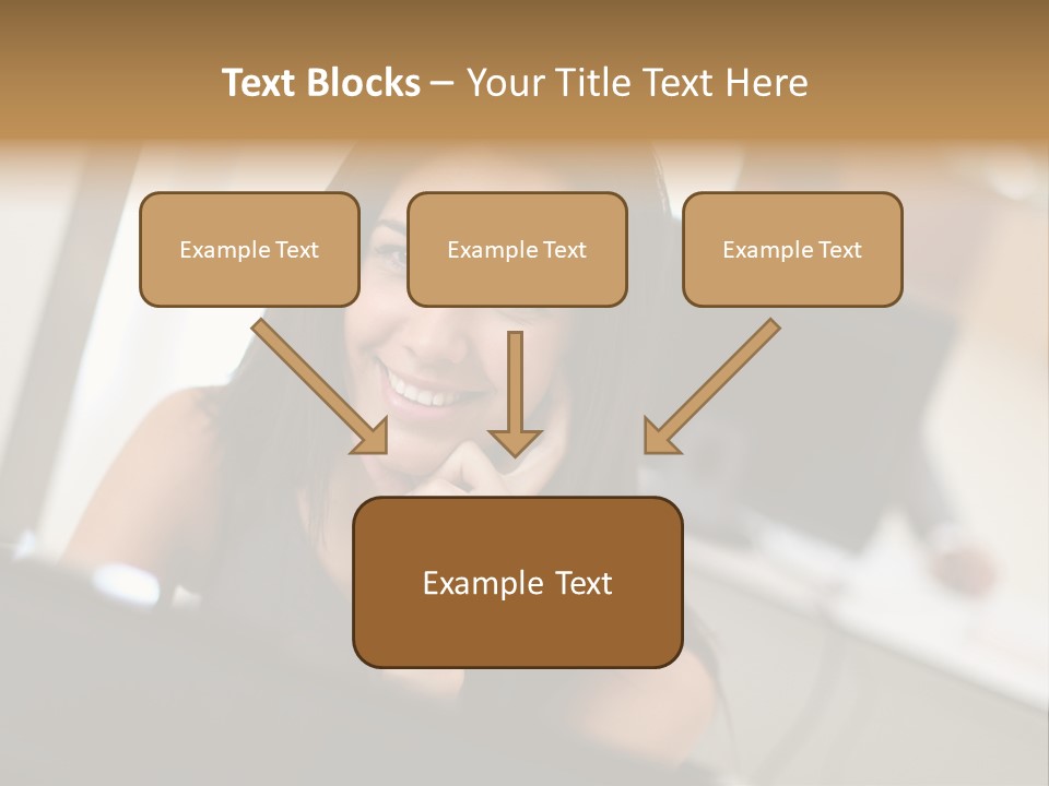 Worker Young Woman Success PowerPoint Template