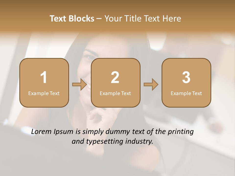 Worker Young Woman Success PowerPoint Template