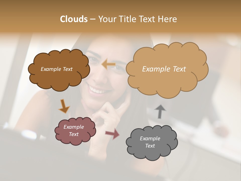 Worker Young Woman Success PowerPoint Template