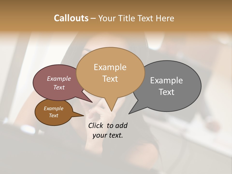 Worker Young Woman Success PowerPoint Template