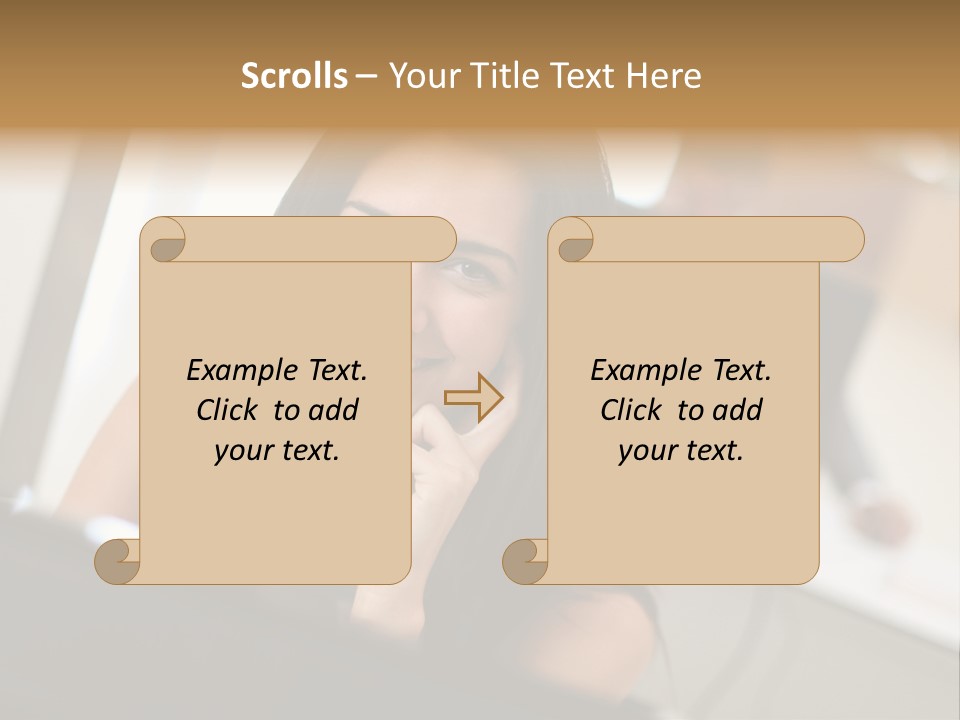 Worker Young Woman Success PowerPoint Template