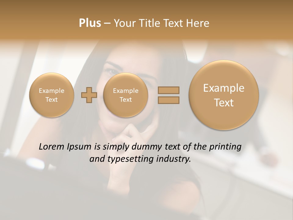 Worker Young Woman Success PowerPoint Template