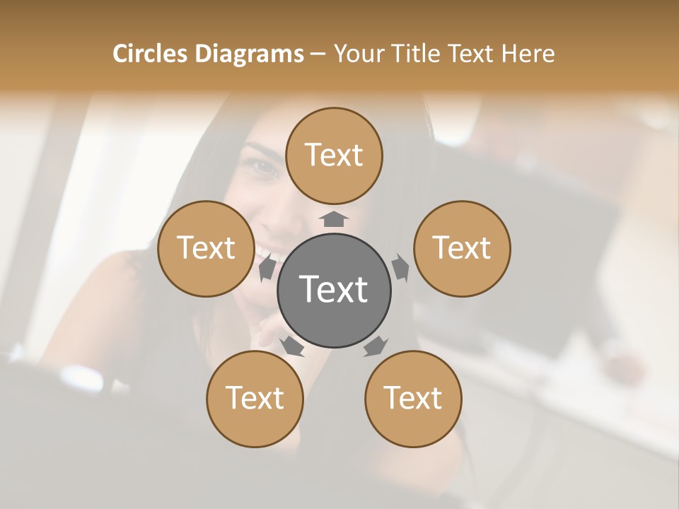 Worker Young Woman Success PowerPoint Template