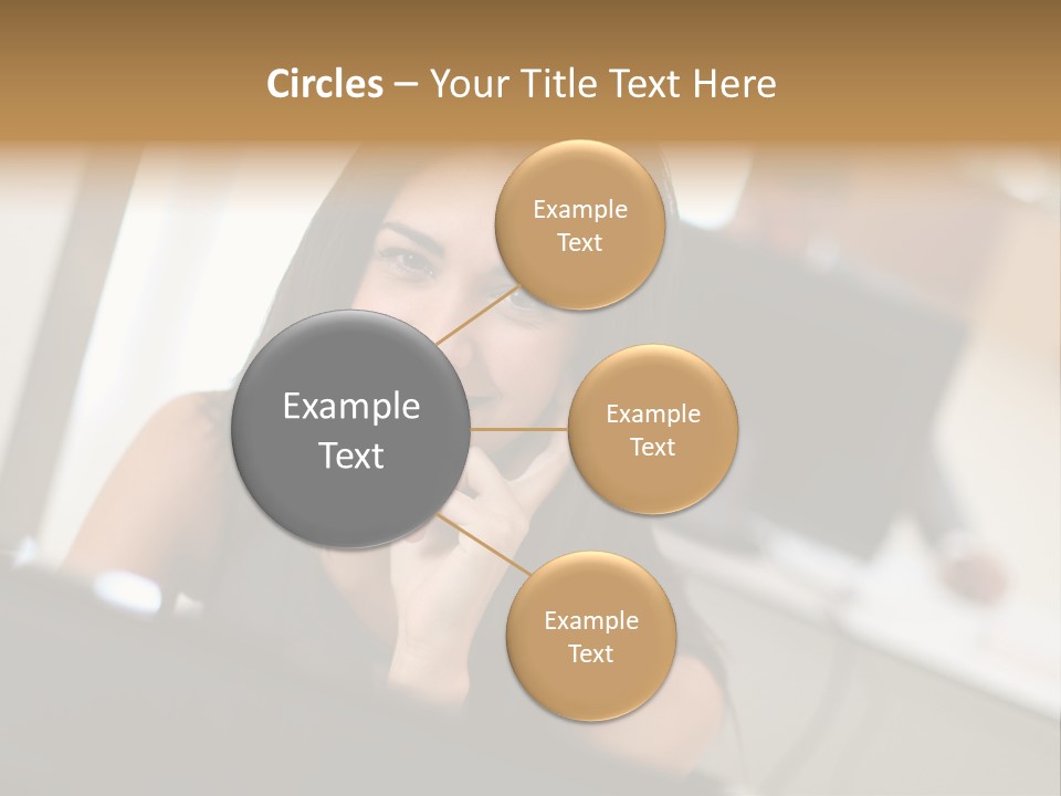 Worker Young Woman Success PowerPoint Template