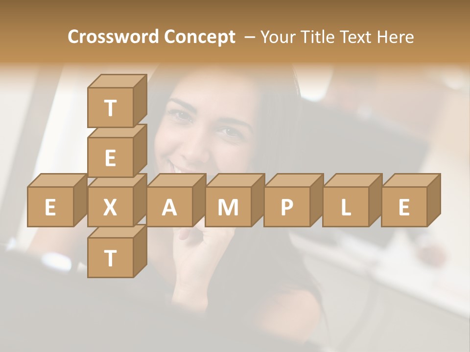 Worker Young Woman Success PowerPoint Template