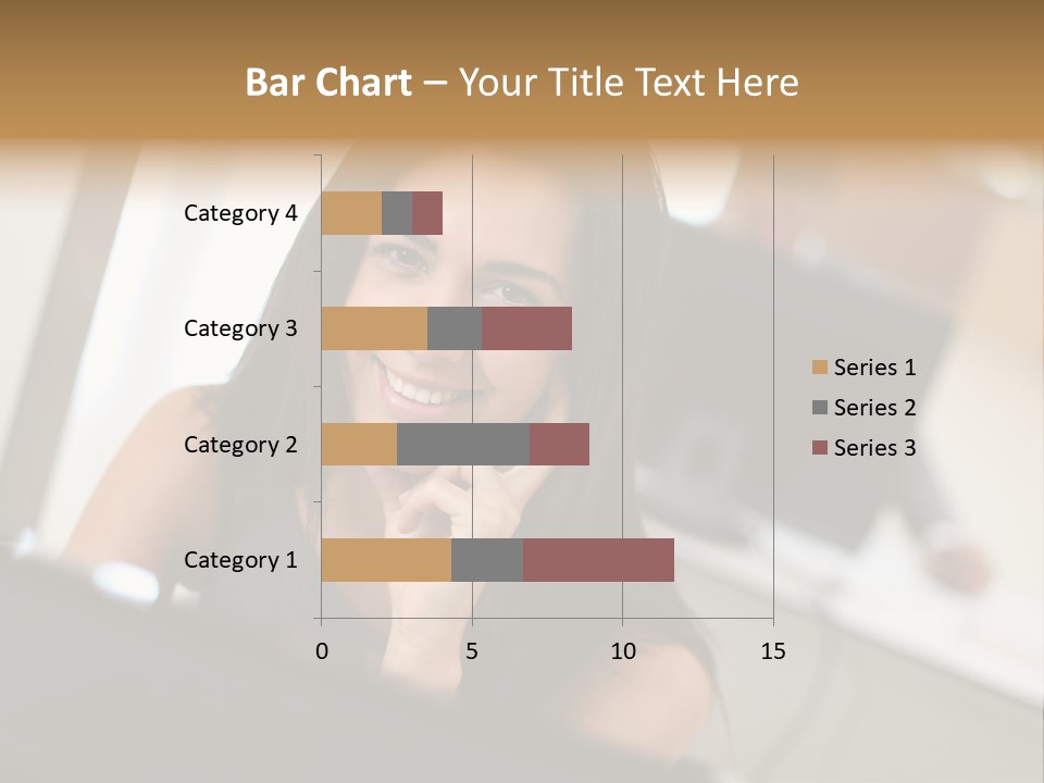 Worker Young Woman Success PowerPoint Template