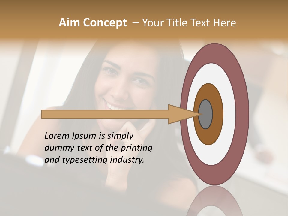 Worker Young Woman Success PowerPoint Template