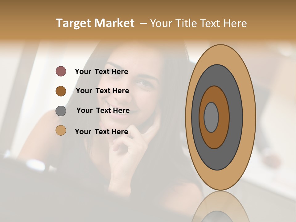 Worker Young Woman Success PowerPoint Template