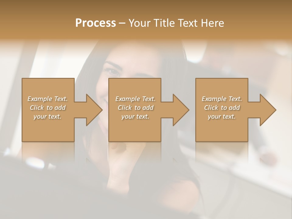 Worker Young Woman Success PowerPoint Template