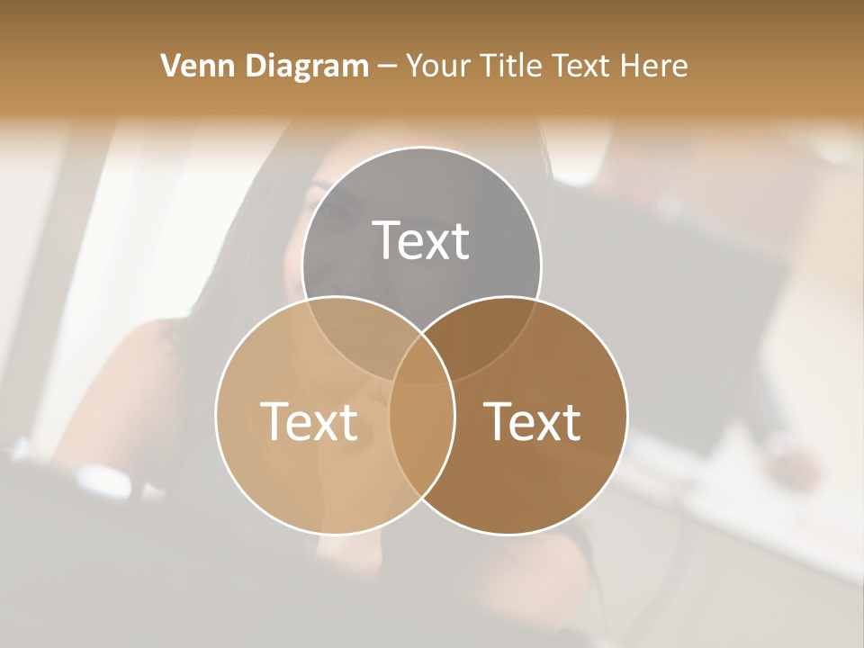 Worker Young Woman Success PowerPoint Template