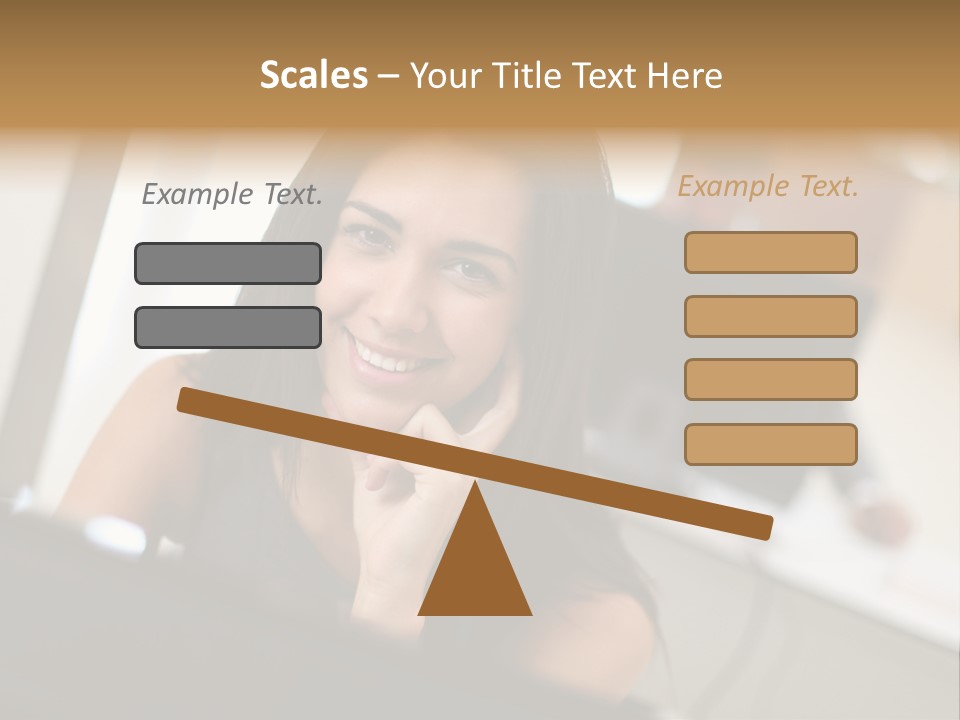 Worker Young Woman Success PowerPoint Template