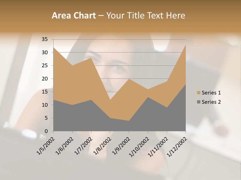 Worker Young Woman Success PowerPoint Template