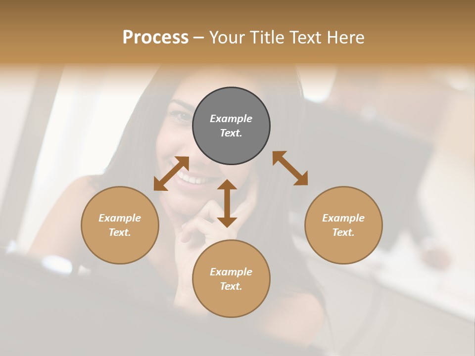 Worker Young Woman Success PowerPoint Template