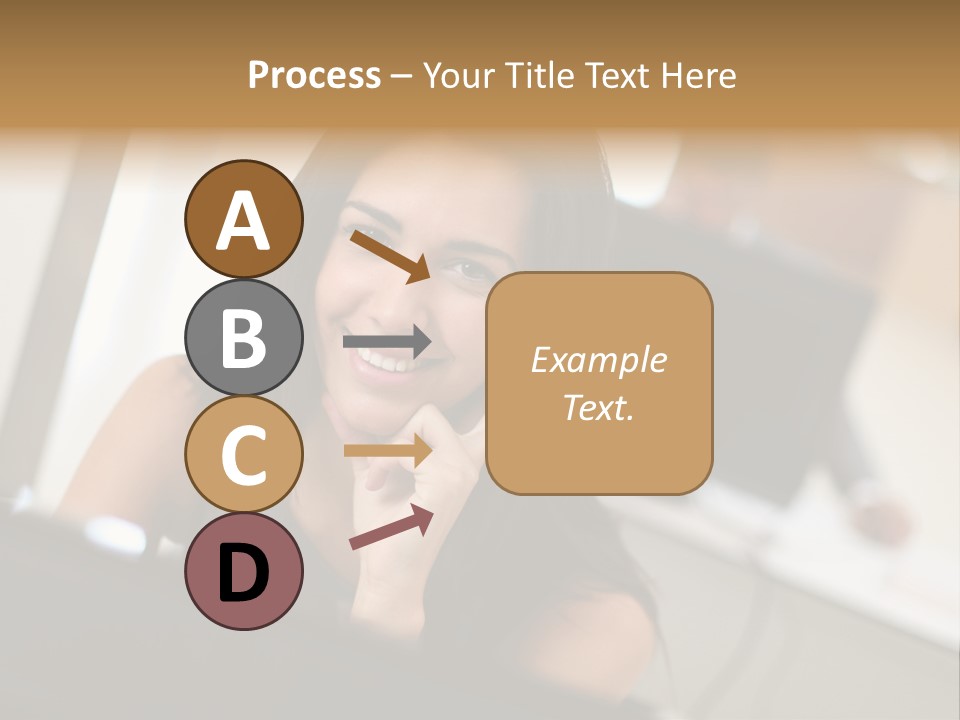 Worker Young Woman Success PowerPoint Template