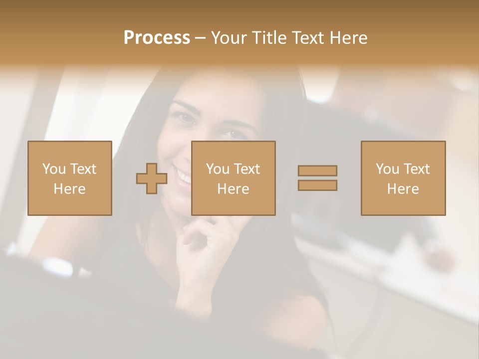 Worker Young Woman Success PowerPoint Template