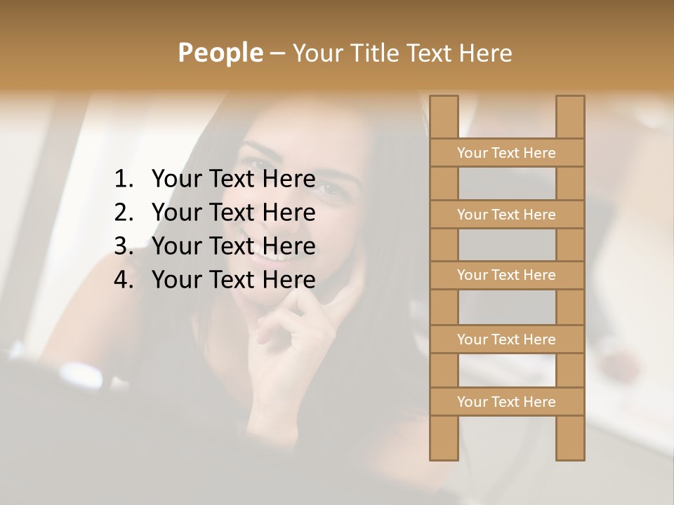 Worker Young Woman Success PowerPoint Template