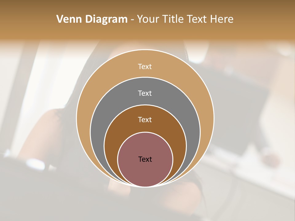 Worker Young Woman Success PowerPoint Template