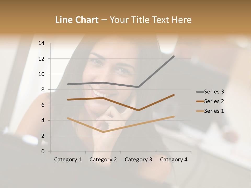 Worker Young Woman Success PowerPoint Template