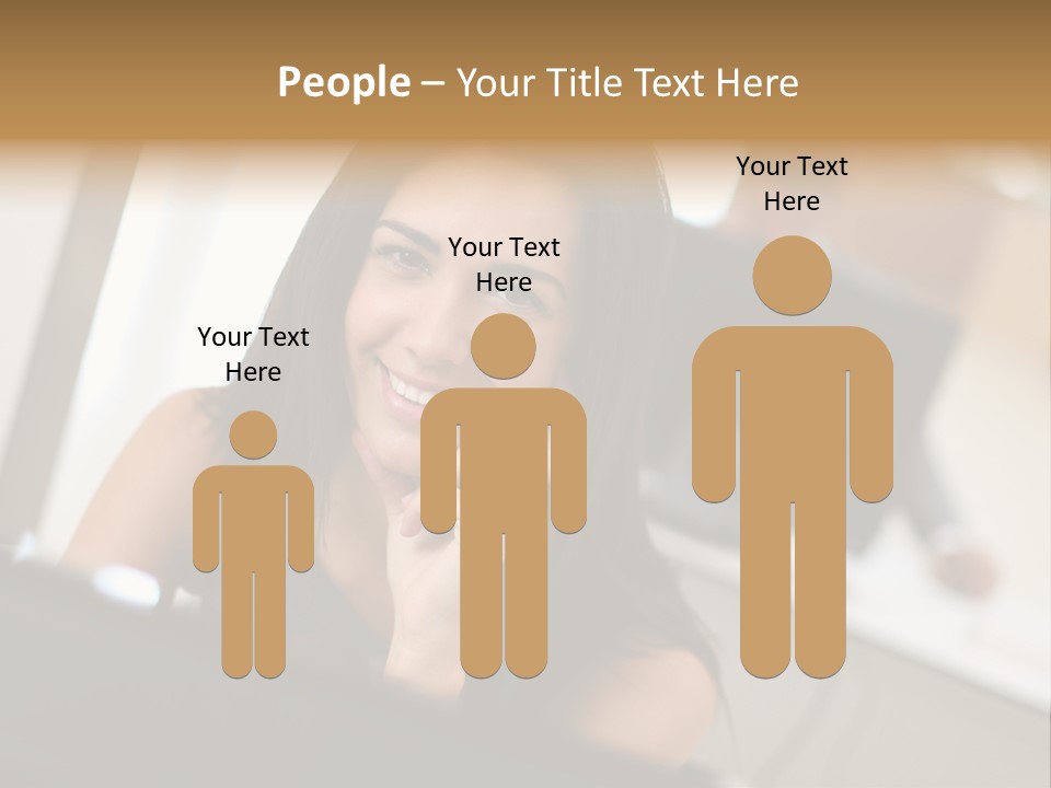 Worker Young Woman Success PowerPoint Template