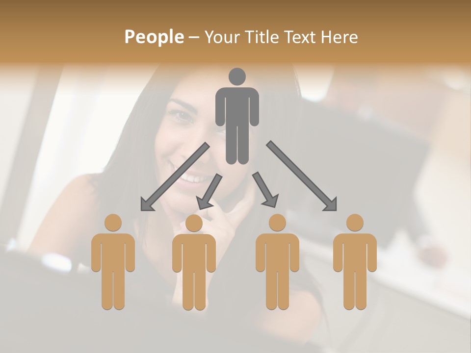 Worker Young Woman Success PowerPoint Template