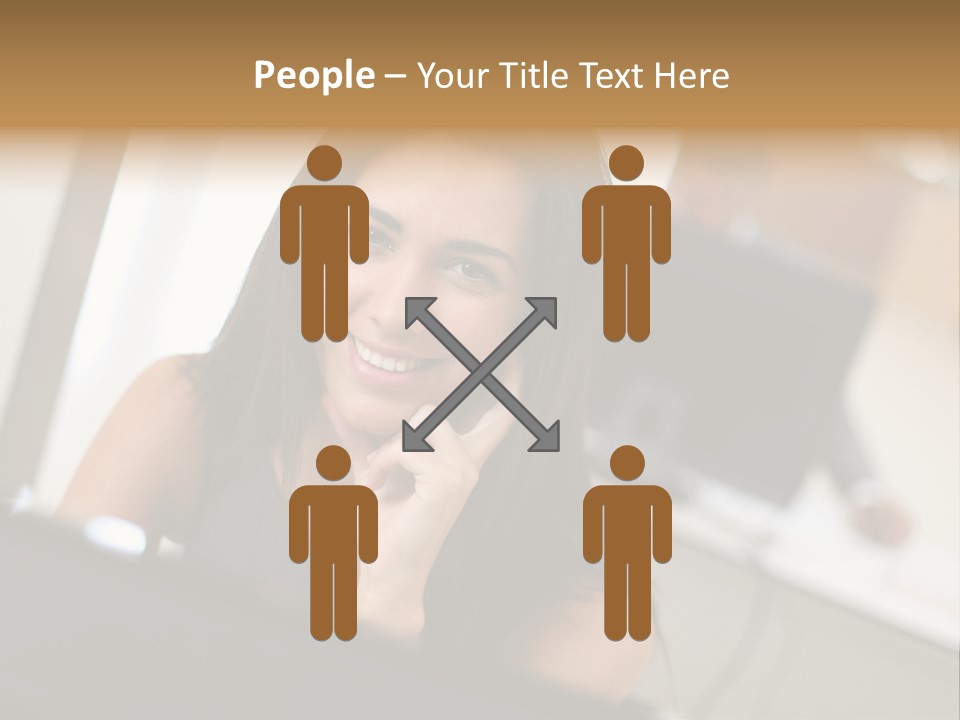 Worker Young Woman Success PowerPoint Template