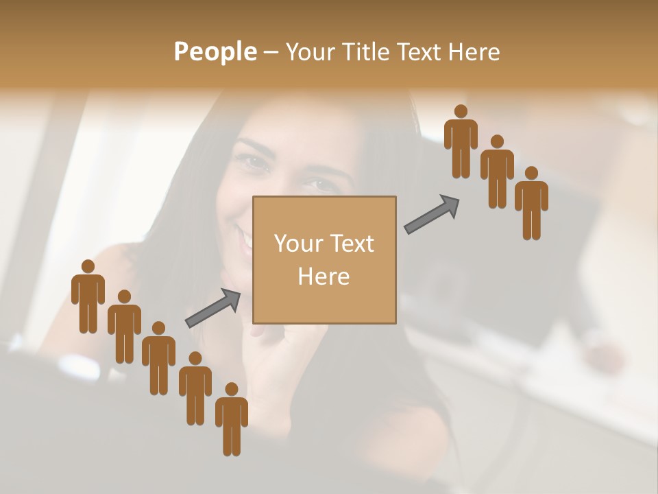 Worker Young Woman Success PowerPoint Template