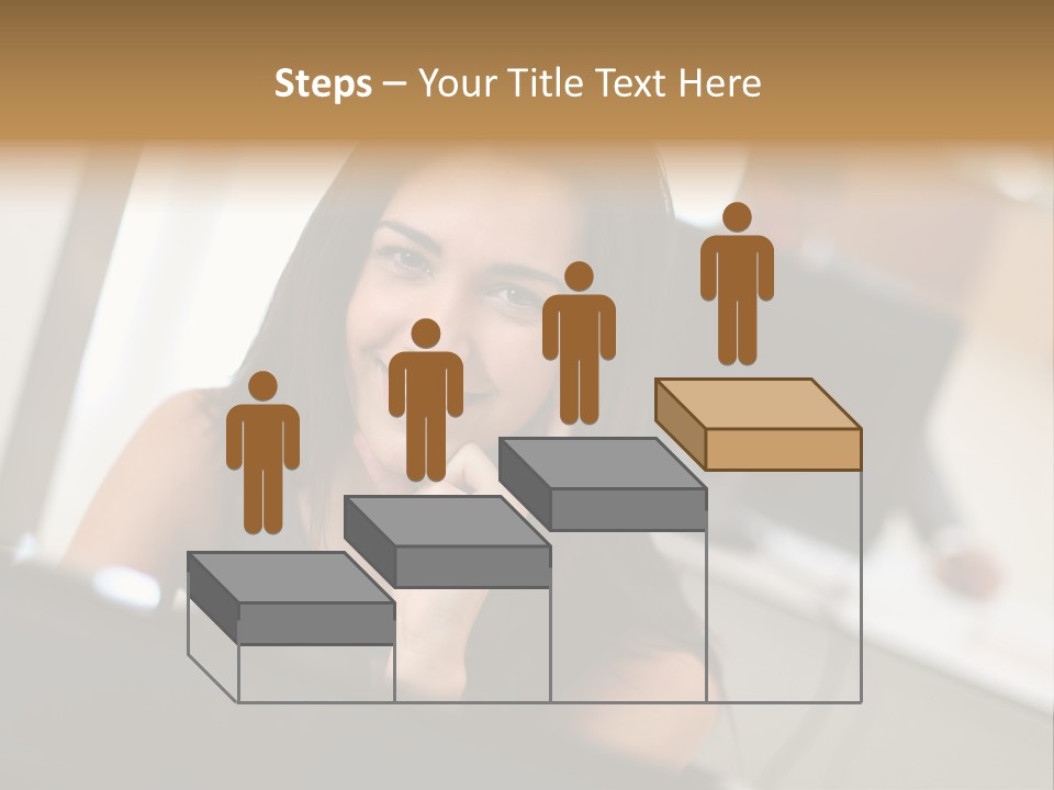 Worker Young Woman Success PowerPoint Template