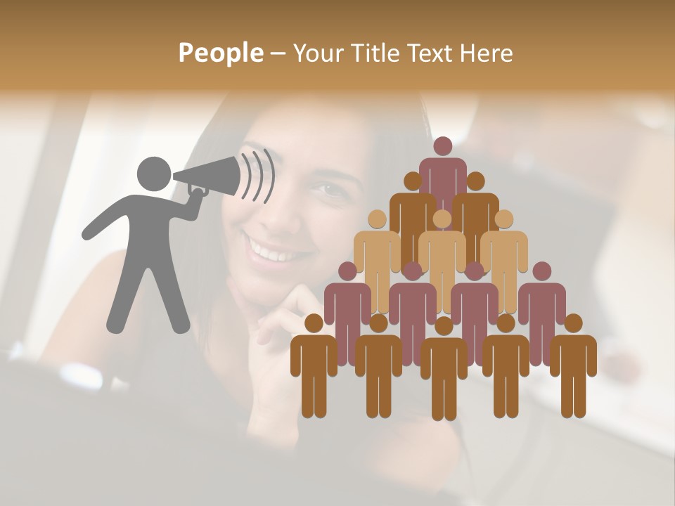 Worker Young Woman Success PowerPoint Template