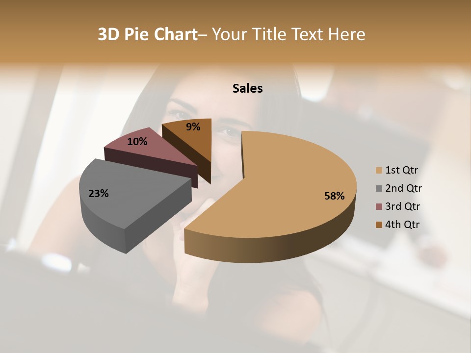 Worker Young Woman Success PowerPoint Template