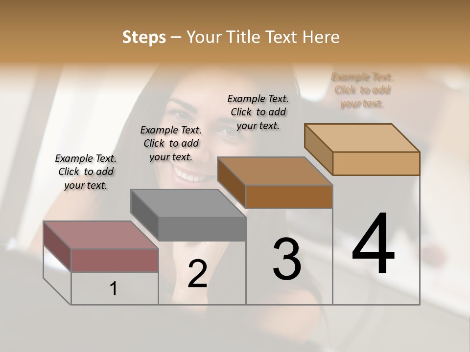 Worker Young Woman Success PowerPoint Template