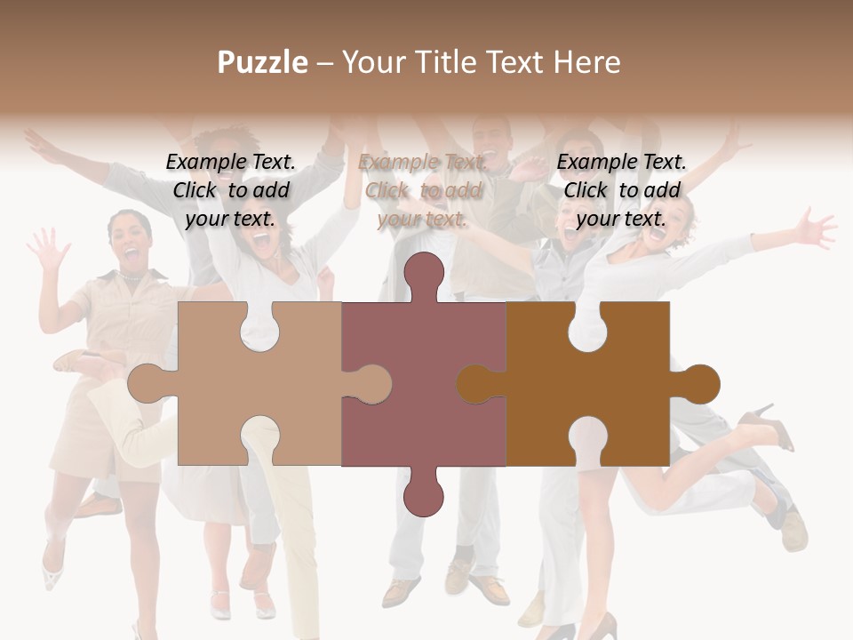 Teeth Joy Businesswoman PowerPoint Template