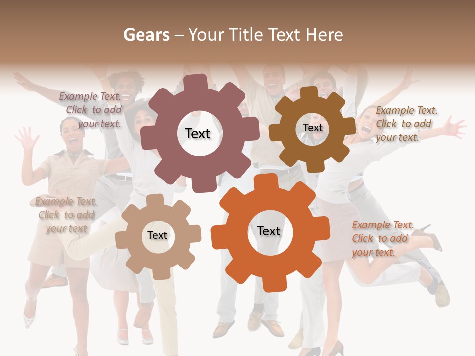 Teeth Joy Businesswoman PowerPoint Template